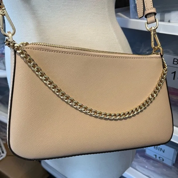 Michael Kors Beige Crossbody Bag with Gold Chain - Picture 6 of 6